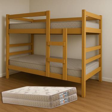 Imagem de Beliche Barreto Lonçarcci com colchões D20 Premium 100% Espuma