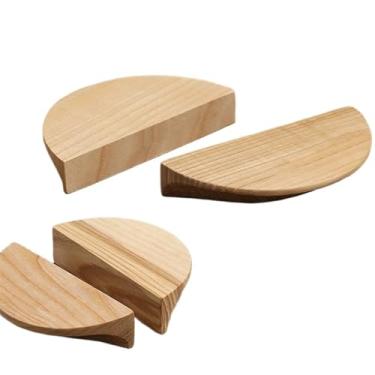 Imagem de CXYFQUUK Armário de cozinha e alça de armazenamento acessórios de cozinha armário guarda-roupa puxadores de móveis gavetas de quarto 2 peças (carvalho original, distância do furo 64 mm)