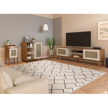 Imagem de Kit 3 Peças com Rack para Tv até 75 Polegadas, Buffet e Mesa de Centro