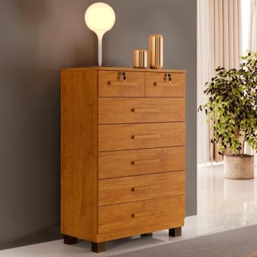 Imagem de Cômoda New Barcelona 7 Gavetas Benetil Cor:cinamomo