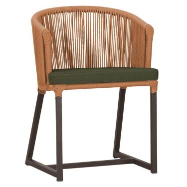 Imagem de Cadeira De Jantar Noronha Alumínio Marrom E13 Trama  Terra Cota