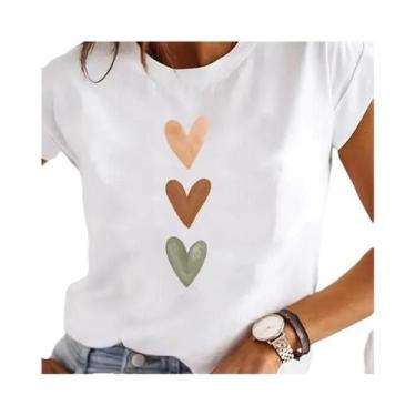 Imagem de Camiseta Feminina Y2K com Estampa de Coração - Estilo Anos 90, BR-G4, 