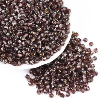 Imagem de 600 peças/50 g 4 mm Bicone Picasso tinta para assar contas de sementes de vidro pequeno mini pônei espaçadores soltos para pulseiras, colar de fabricação de joias, bricolage, suprimentos de artesanato