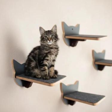 Imagem de Playground Gato 4pçs com Carpete Antiderrapante Resistente - BT WOOD, 