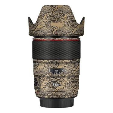Imagem de EF 35 1,4 L II Adesivo de lente de câmera antiarranhões para Canon EF 35 mm F1.4 L II Capa protetora de película protetora (ouro onda)