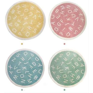 Imagem de Tapete Infantil Redondo Alfabeto Letra Quarto Bebê 1,40m - Koti, Letra