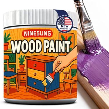 Imagem de ninesung Tinta roxa para móveis de madeira, tinta de armário de secagem rápida para armários e portas - projetos completos em horas - à base de água, à prova d'água para proteção de longa duração
