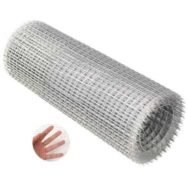 Imagem de RYXRHSWZP Pano de hardware de esgrima de arame de galinha 1/10.2 cm 20.3 cm x 3.0 m Rolo de malha de arame galvanizado calibre 23 para cercas de frango, fio de pássaro, fio de coelho, rede de aves