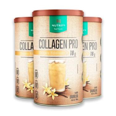 Imagem de Kit 3 Collagen Colágeno Hidrolisado Nutrify Baunilha 450g, Baunilha