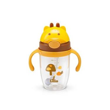 Imagem de Copo Infantil Tritan com Alça e Canudo Girafa 300ml - Lillo