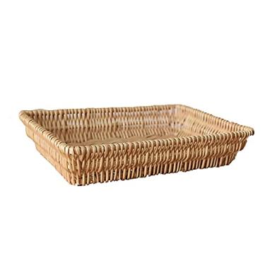 Imagem de lyrlody Cesta de Armazenamento de Rattan, Cesta de Frutas e Lanches Trançada, de Pão Empilhável para Casa e Escritório (M)