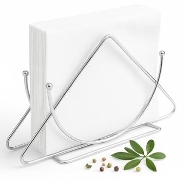 Imagem de Porta Guardanapo Inox – Suporte Triangular Cromado de Mesa, Design Moderno, Ideal para Cozinha, Sala de Jantar, Churrasco, Restaurante e Mesa Posta – Organizador Elegante e Durável KOALAECOM®
