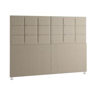 Imagem de Cabeceira Estofada Com Pé De Cama Box Casal E Queen Modelo, Conforto Luxo, Ideal para Quarto Moderno Brasileiro(Bege,CASAL 1.40)