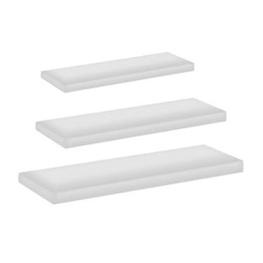 Imagem de Kit Prateleiras Flutuantes MDF MARITIMO Com Comprimentos Variados Acompanha Kit Montagem (Branco)