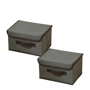 Imagem de KIT 2/3 Caixas Mutiuso Organizadora Colors Dobravel para armarios, guarda roupas(GRANDE CINZA, 2 UNIDS)