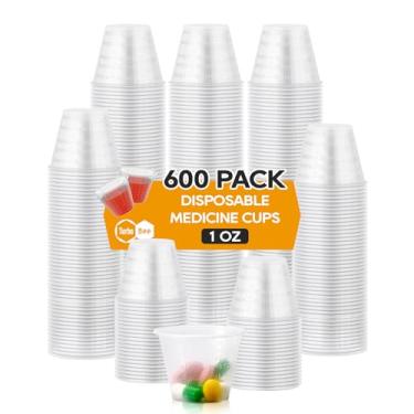 Imagem de Turbo Bee Copos descartáveis para medicamentos (28 g) pacote com 600, pequenos copos medidores de plástico para fins médicos, ou mistura e medição de resina, epóxi, artes faça você mesmo, tinta