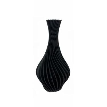 Imagem de Kit 3 Vasos Decorativos Em Espiral Moderno Sala Cozinha Decoração Ambiente Plástico Resistente enfeite para rack de sala jarros decorativos para sala(Preto,1Unidade 15cm)