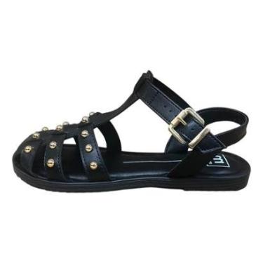 Imagem de Sandalia Moleca Rasteira Tachas Metalicas Fivela-Feminino