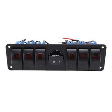 Imagem de Sanpyl Painel de Interruptor Rocker Com Display Digital, 6 Gangues, para Veículos, Pré-fio, Controle de Vários Dispositivos, Pc, Painel de Alumínio Abs, para Trailer de Caminhão