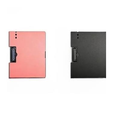 Imagem de Pasta A4 de Cor Tons de Simples, Clamp Único Forte, Organizador de Papéis para Escritório pasta prancheta(kit 2-Laranja Rosa+preto)