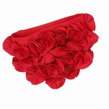 Imagem de Cryfokt Touca de Natação Elástica retrô Floral Fashion para Mulheres Crianças Touca de Banho de Cabelo Longo para Atividades de Piscina e Praia (#2)