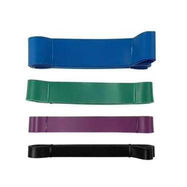 Imagem de kit 4 Faixa Elastica Super Band Leve Media Forte Extra Forte Exercicio Pilates Resistencia Grossa