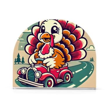 Imagem de Porta-guardanapos bege engraçado para carro peru, 1 pacote, porta-guardanapos para guardanapos de pano, porta-guardanapos com peso