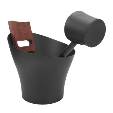 Imagem de Zhjvihx Conjunto de Balde e Concha de Sauna, Balde de Sauna de Alumínio 5L Com Design de Borda Lisa, Kit de Acessórios de Com Medidor de Temperatura, Umidade e Ampulheta, para