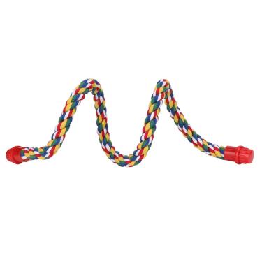 Imagem de Generic Brinquedo de Papagaio, Corda de Algodão Multicolorida, Estrutura Suspensa para Pássaros, Escalada Confortável e Atividade de Mastigação (L)