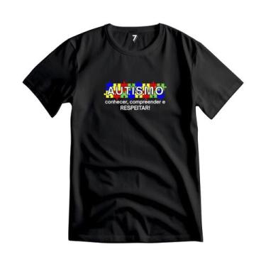 Imagem de Camiseta Autismo Frase Respeitar Malha Fria Antipilling - Sete Sete, M