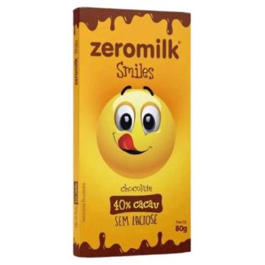 Imagem de Chocolate Zeromilk 40% Cacau, Zero Lactose Smiles 80g
