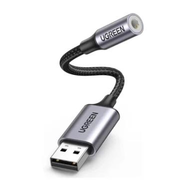 Imagem de Adaptador Áudio Ugreen Usb A Macho P/3.5mm Fêmea Preto
