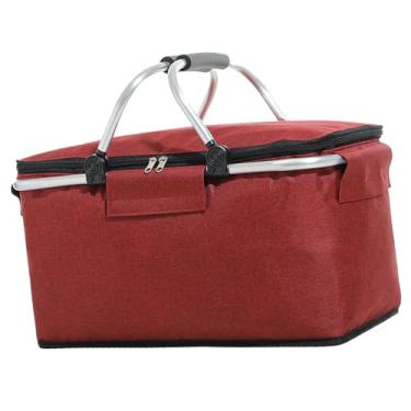 Imagem de SPYMINNPOO Bolsa P Ic N i C Cesta de Piquenique Isolada Dobrável Com Alça Confortável Bolsos de Gelo para Viagens de Acampamento, Sacola de Compras de Tecido Oxford para Piqueniques Ao Ar Livre, (#4)