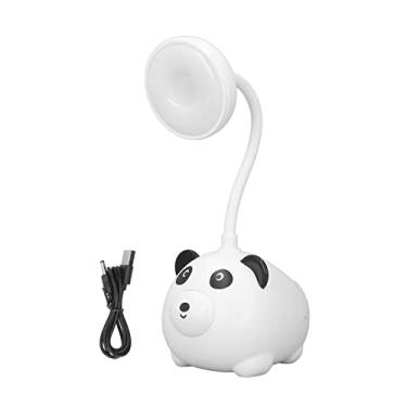 Imagem de Luz de leitura infantil LED lâmpada de mesa estilo panda pescoço de ganso flexível USB recarregável 600mAh luz natural para cuidados com os olhos para estudo, escritório, quarto,