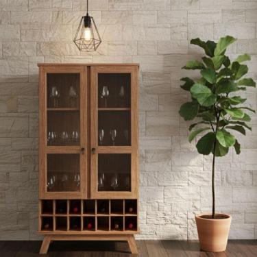 Imagem de Cristaleira Paris 2 Portas 2 Prateleiras com Vidro Ypê - Rodmoveis, Ma