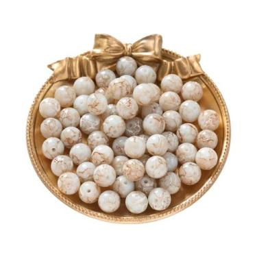 Imagem de Contas De Vidro Redondas Com Padrões Coloridos 20-100pçs 4-10mm Espaça