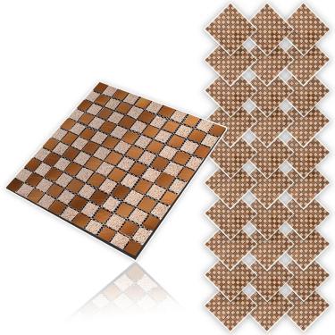 Imagem de Pastilha De Vidro Adesiva Kit 30 Uni Parede Banheiro Cozinha Lavabo Sala Moderna Reforma Requintado Facil Aplicacao