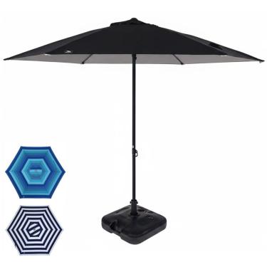 Imagem de Kit Guarda Sol Premium 2,4m Alumínio Milagres Com Base Plástica - Belfix