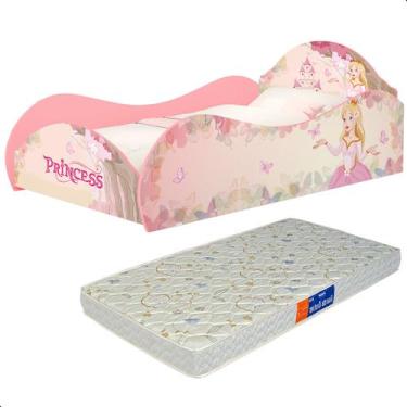 Imagem de Cama Solteiro Princesa Rosa com Colchão - Loja Tigo