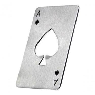 Imagem de Abridor de Garrafas Carta Baralho Ás de Espadas para Cerveja em Aço Inoxidável Portátil para Bar Inox Top Total
