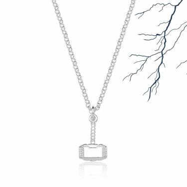 Imagem de Colar Martelo Thor Revestido Em Prata