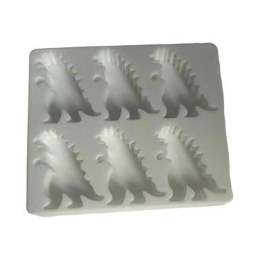 Imagem de Forma De Gelo De Silicone Em Forma De Dinossauro, Faz 6 Cubos Gigantes