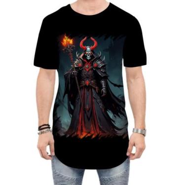 Imagem de Camiseta Longline Lich Ancião Desenhado Magia 10 - Kasubeck Store®, M