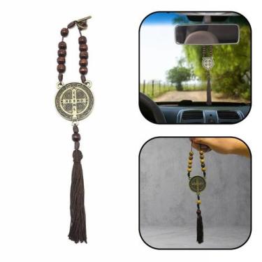 Imagem de Dezena Retrovisor de Carro Medalha de São Bento Madeira - FORNECEDOR 2