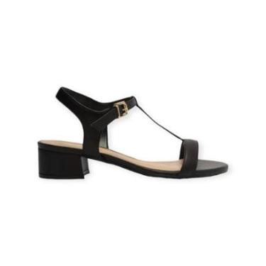 Imagem de Sandália Feminina Arezzo Salto Baixo Bloco Básica Preto-Feminino