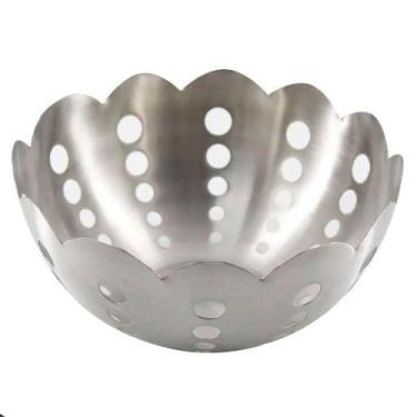 Imagem de Kit 2 Fruteiras Cesto De Mesa Em Aço Inox 24 Cm Importada Indiana - Gi