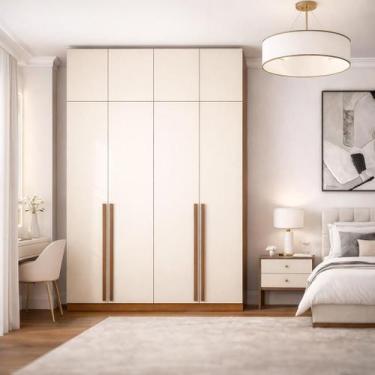 Imagem de Guarda-roupa 4 Portas Modular com Maleiro Luna - Politorno