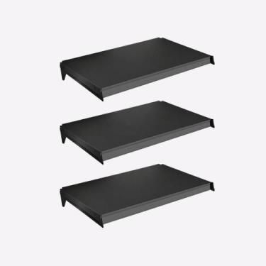 Imagem de Kit 3 Bandejas Prateleiras 40x91 P/gôndola New Plus Preta Porta Etique