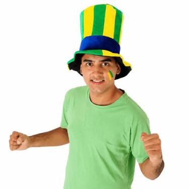 Imagem de Chapéu Brasil Cartola Patriota Acessório Festa Copa Carnaval - Sulamer
