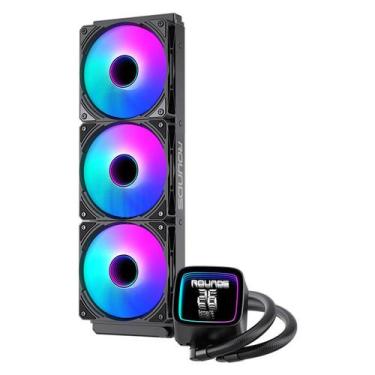 Imagem de Water cooler round5 boreah black argb 360mm amd/intel com display r5-w